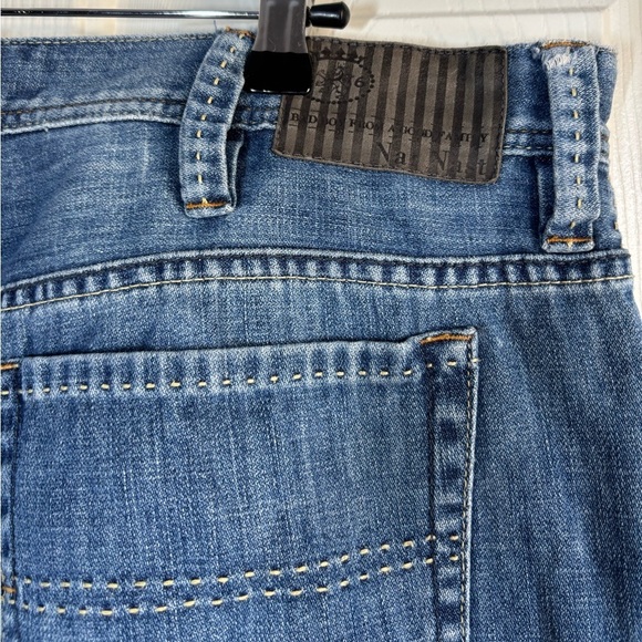 Nat Nast Jeans Mens 38x34 Blue Maverick Straight Medium Wash Faded Luxury Denim - Picture 7 of 11